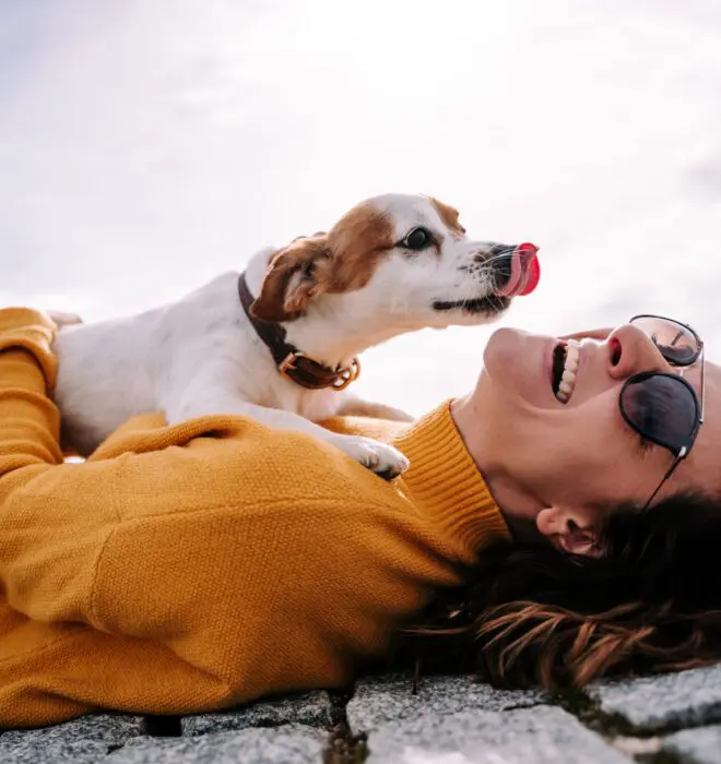 woman with dog scaled 1